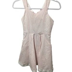 Rare Editions Big Girl's Bow Back Seersucker Dress Pink Size 12 NWOT